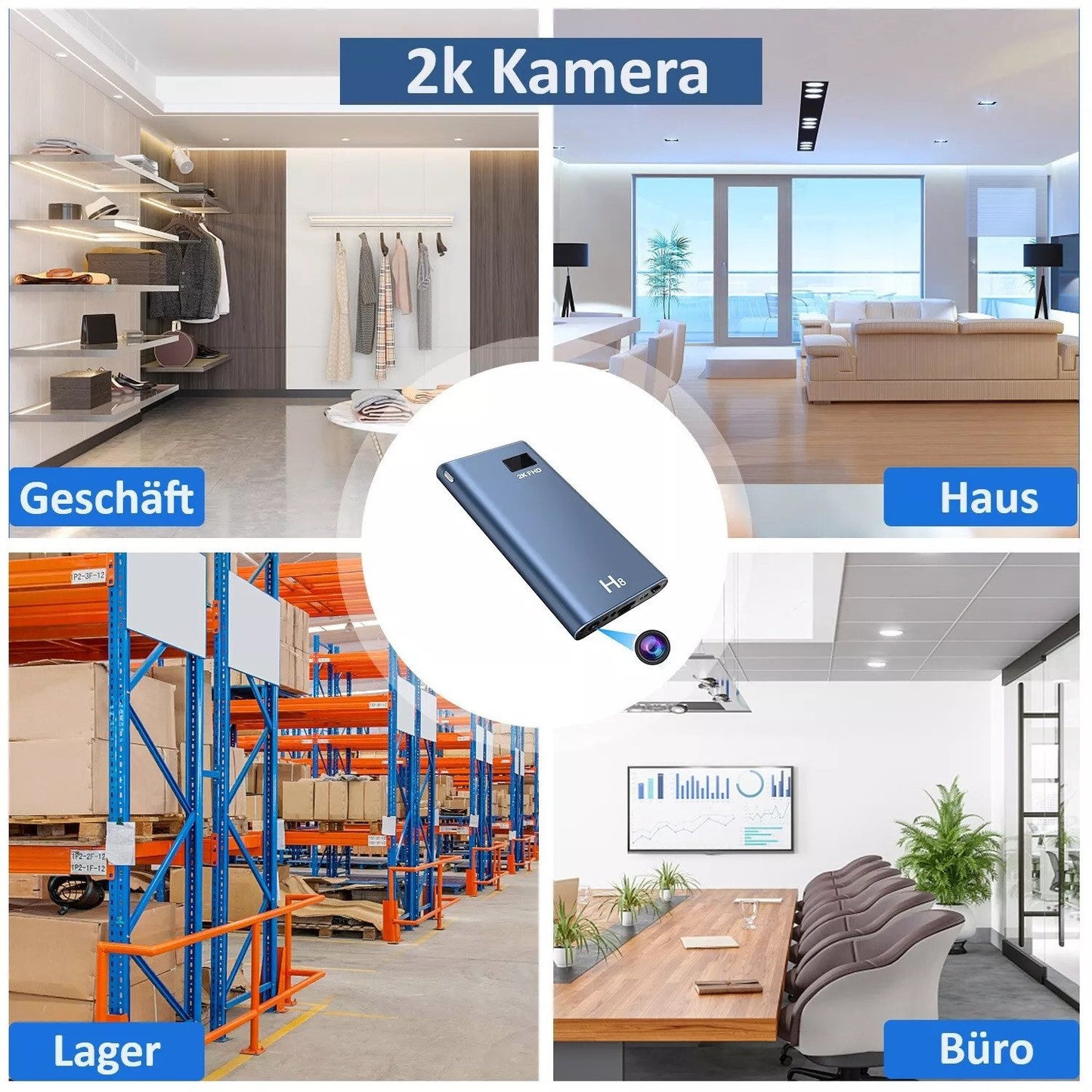 2k Versteckte Kamera in 5000mAh Powerbank Video Ton Aufnahme SpyCam Überwachungskamera Spionage
