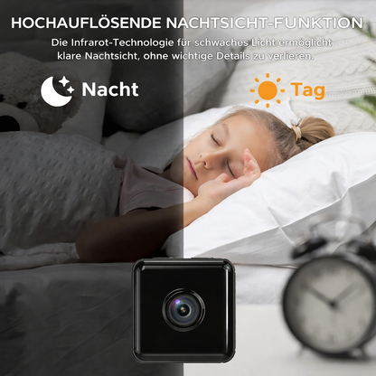 Wlan Überwachungskamera 1080p Wifi Mini Kamera mit Nachtsicht & Bewegungsmelder Haus Cam