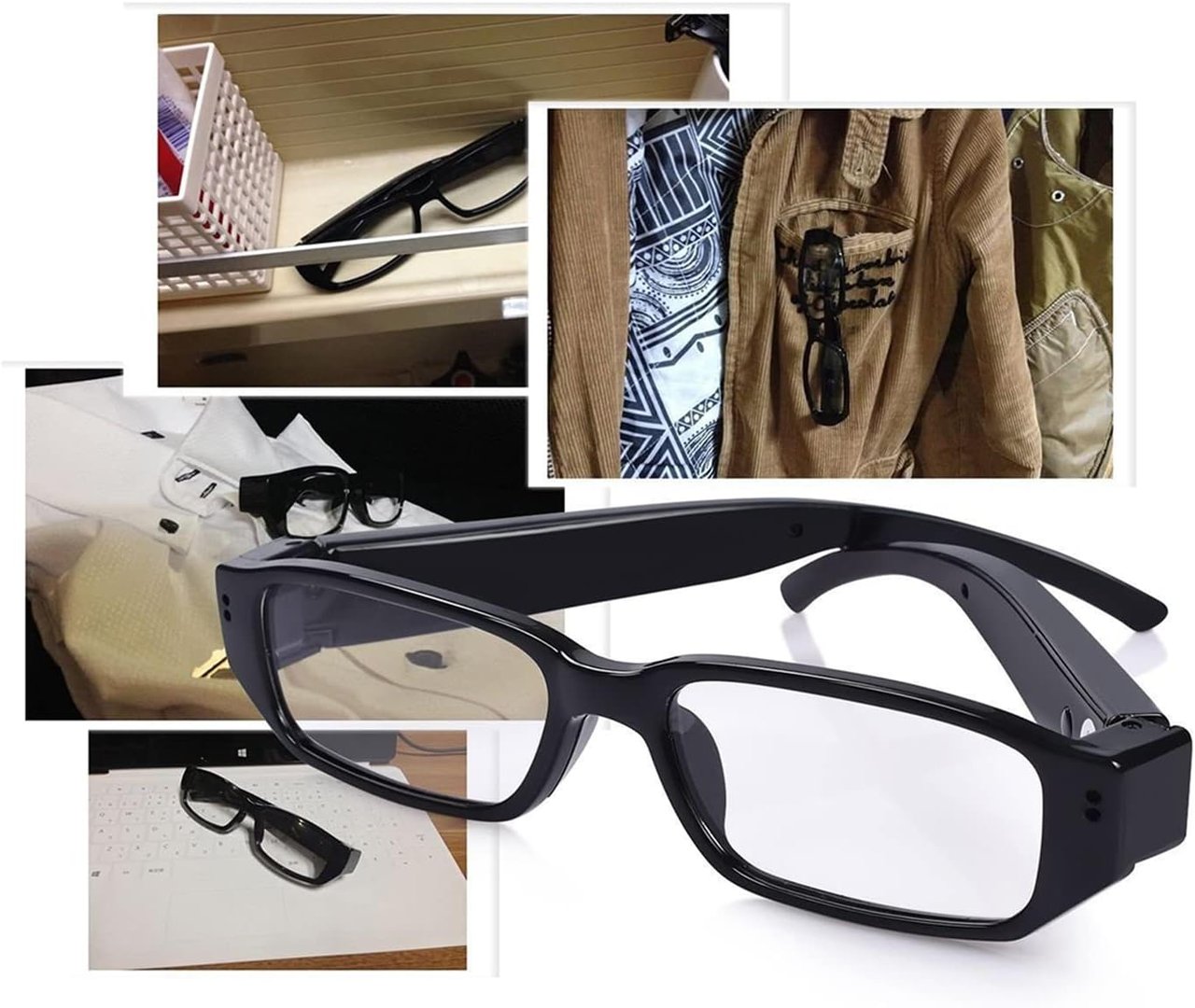 Brille mit versteckte Kamera Spycam Spionage Video Ton Überwachungskamera Aufnahme Detektiv
