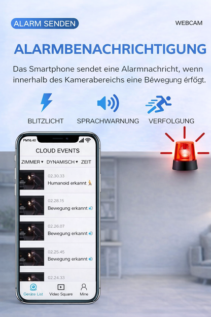 Wlan Überwachungskamera 1080p Wifi Mini Kamera mit Nachtsicht & Bewegungsmelder Haus Cam