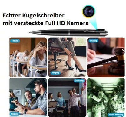 Kugelschreiber mit Full HD Versteckte Kamera Spycam Mini Cam Stift Video Ton Bild Aufnahme
