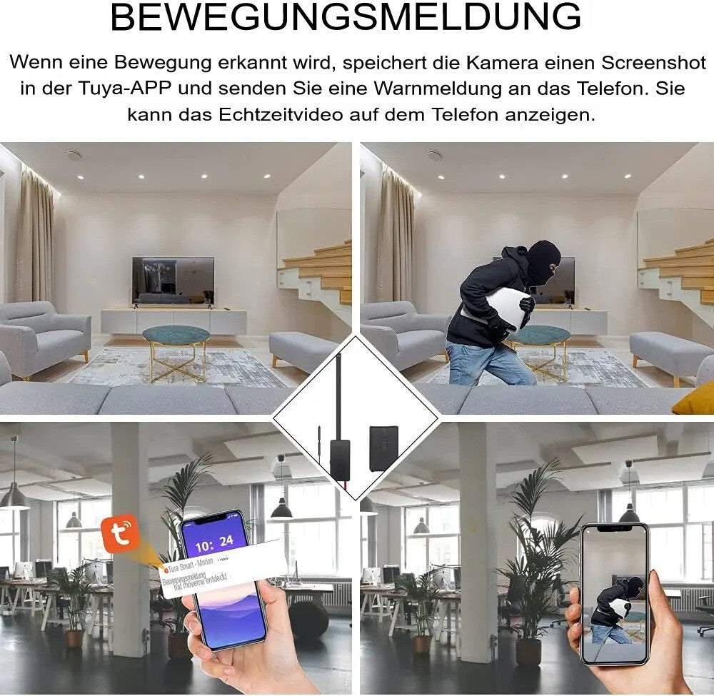 Wifi Mini Kamera Wlan Live App Überwachungskamera Video Ton Aufnahme Haus Auto Cam TuyaSmart App