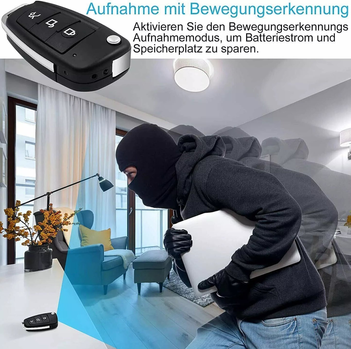 Autoschlüssel mit versteckte Full HD Kamera Foto Video Ton Aufnahme Spycam Bewegungsmelder Nachtsicht Auto