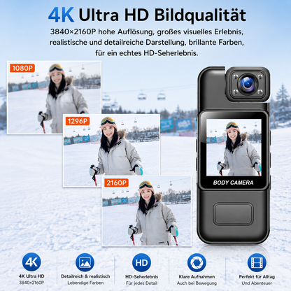 4K Bodycam Mini Kamera Video Überwachungskamera Actioncam Bikercam Motorrad Auto
