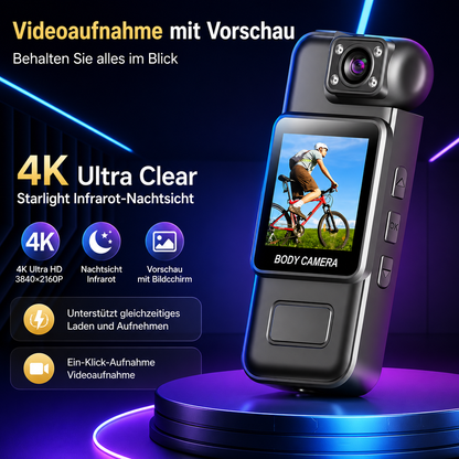4K Bodycam Mini Kamera Video Überwachungskamera Actioncam Bikercam Motorrad Auto