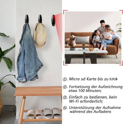 Kleiderhaken Versteckte Mini Kamera Video Ton Bild Aufnahme Haus Zimmer Spycam Spionage Cam