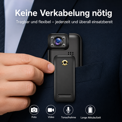 4K Bodycam Mini Kamera Video Überwachungskamera Actioncam Bikercam Motorrad Auto