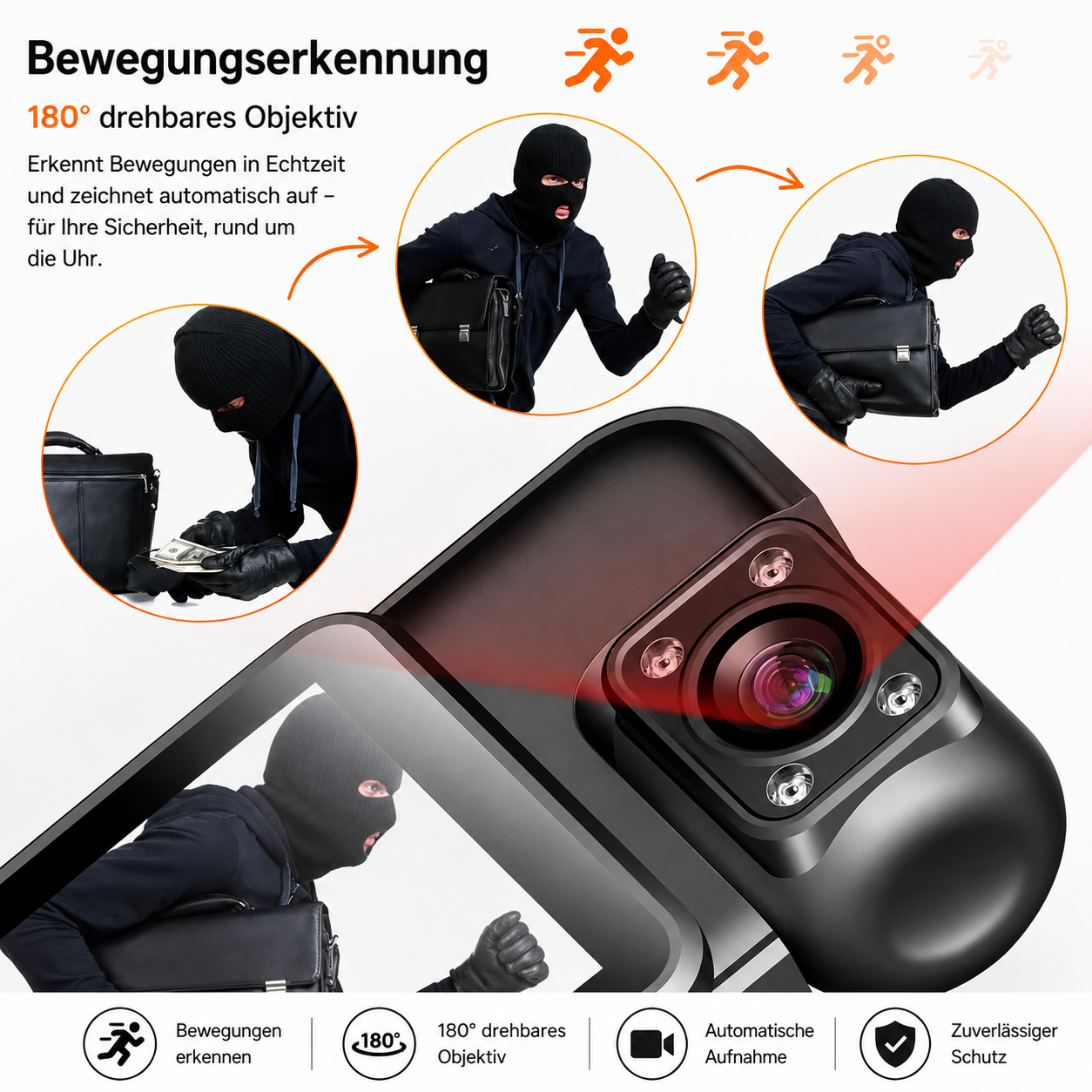 4K Bodycam Mini Kamera Video Überwachungskamera Actioncam Bikercam Motorrad Auto