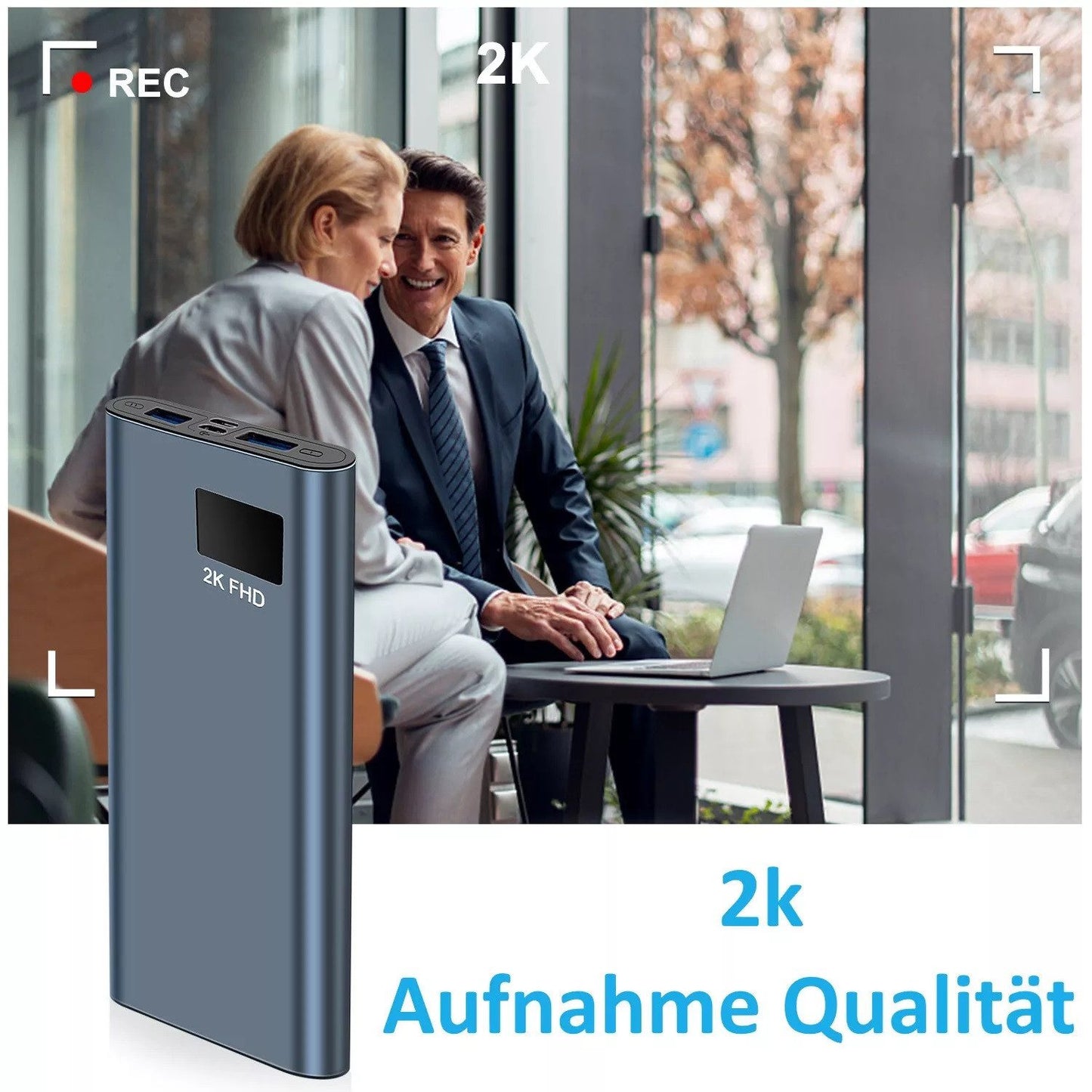 2k Versteckte Kamera in 5000mAh Powerbank Video Ton Aufnahme SpyCam Überwachungskamera Spionage