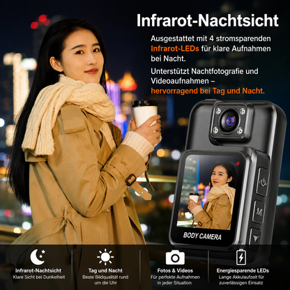 4K Bodycam Mini Kamera Video Überwachungskamera Actioncam Bikercam Motorrad Auto
