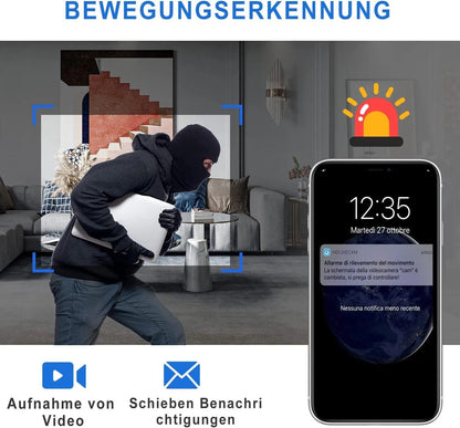 Wlan Überwachungskamera Mini Knopf Einbau Kamera Wifi Ip Live App Videoaufnahme