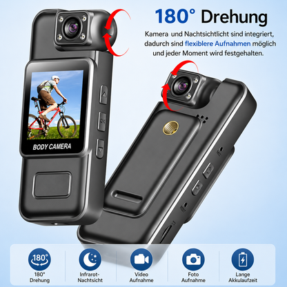 4K Bodycam Mini Kamera Video Überwachungskamera Actioncam Bikercam Motorrad Auto