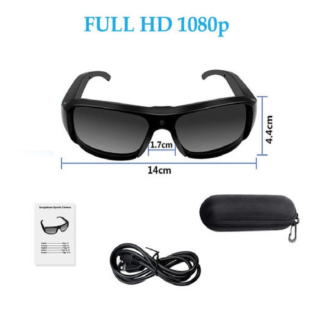 Sonnenbrille mit Full HD versteckte Kamera Video Ton Bild Aufnahme Spycam Biker Cam