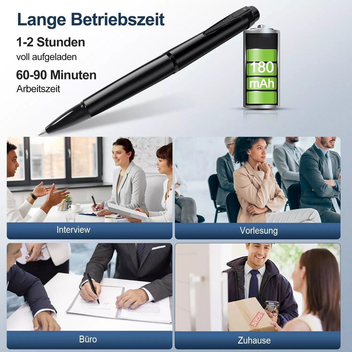2K Kugelschreiber mit Versteckte Kamera Mini Kamera Spycam Video Ton Bild Aufnahme Spion Cam