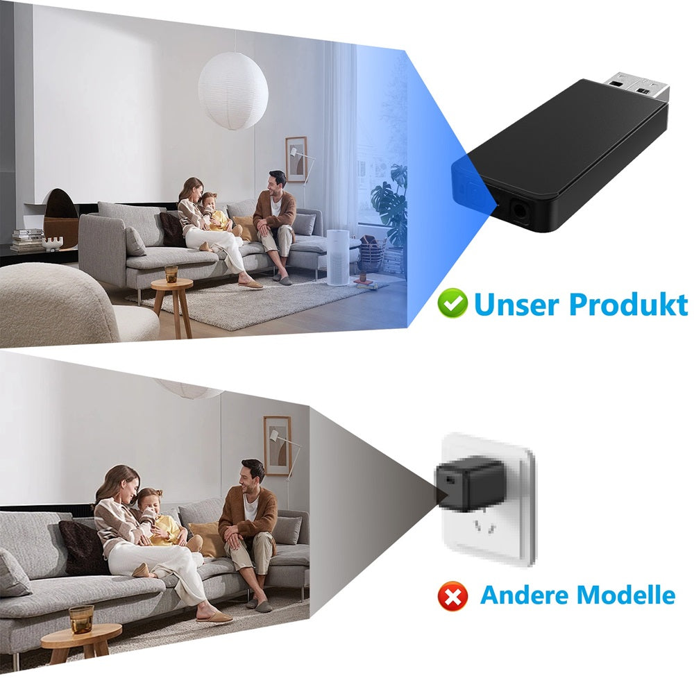 Usb Stick mit Mini Kamera Versteckte Spycam Full HD Video Ton Aufnahme Bewegungsmelder